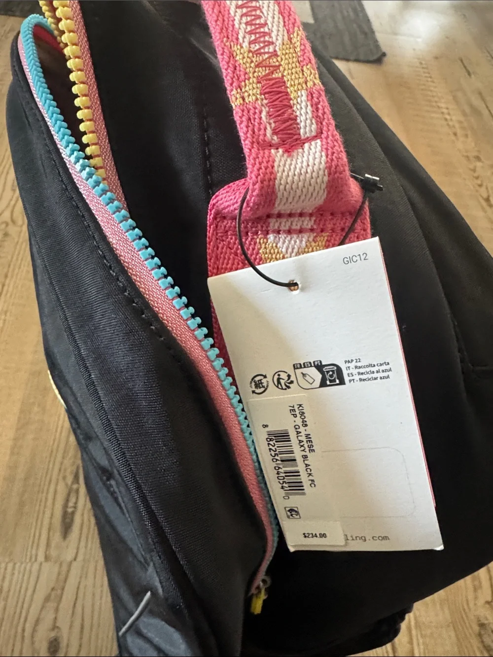 Kipling❤️🔥 Mese Rolling Backpack Black Rolling Suitcase Rainbow Zipper Accents